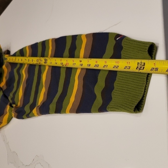 Tommy Hilfiger Men's Horizontal Stripped V-Neck Pullover Sweater XXL Green - Picture 10 of 12